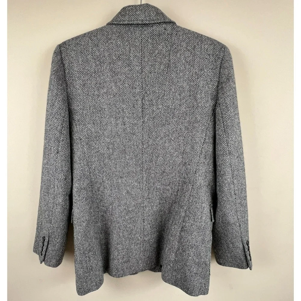Lauren Ralph Lauren Wool Jacket Size 8 HerringboneTweed Career Preppy‎ Flaws
